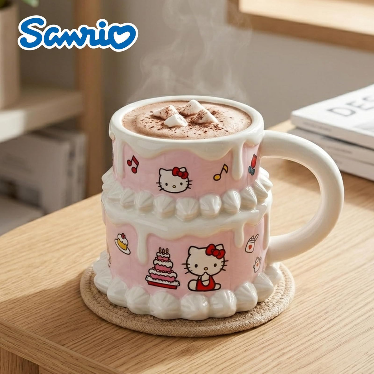 Taza esculpida 3D de cerámica con diseño de Hello Kitty de Silver Buffalo | Cerámica, 0,65 litros