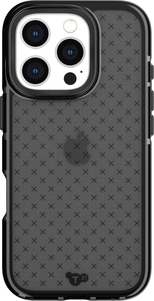 tech21 EvoCheck - Funda de protección contra Impactos para iPhone 16 Pro, Color Ahumado