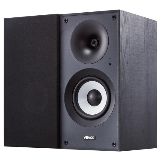 VEVOR Altavoces de estantería autoamplificados, 25 W x 2, monitores de Estudio Activos con woofer de 5,5 Pulgadas, conexión Bluetooth/RCA/coaxial/óptica/USB/subwoofer, Caja de Madera