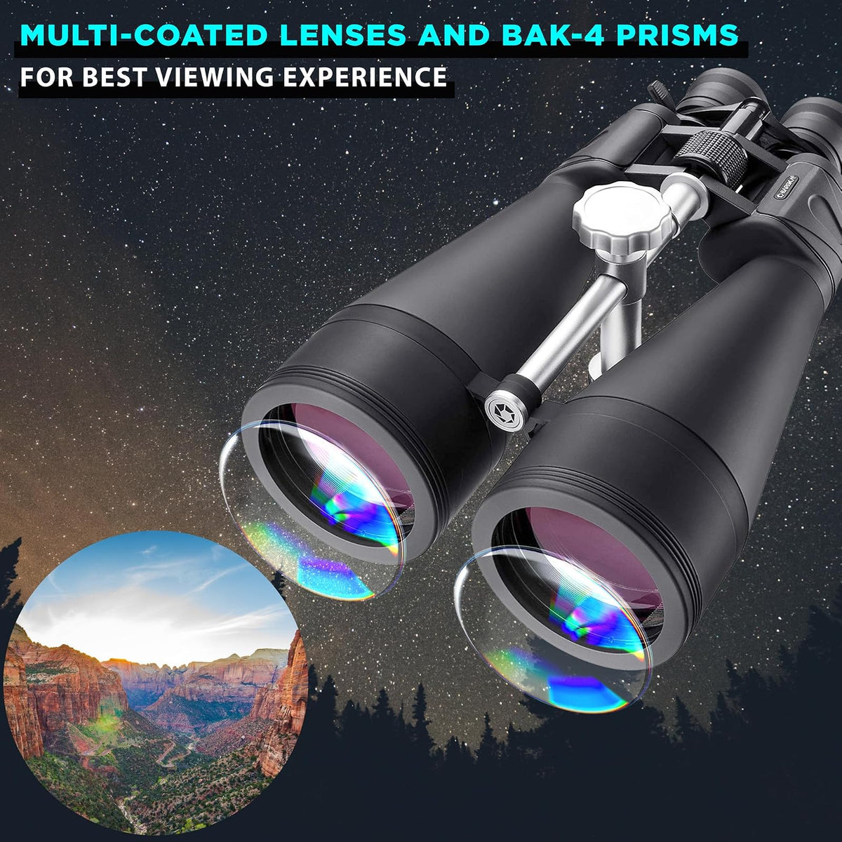 Barska AB10594 Gladiator 25-125x80 Zoom , Green Lens, Braced-in Tripod Adapter