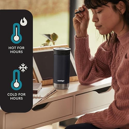 Contigo Snapseal Taza de viaje aislada, 16 oz, regaliz
