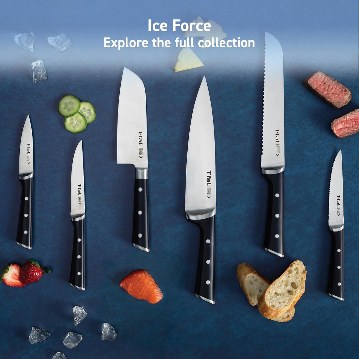 T-fal Cuchillo Santoku Acero Inox. T-Fal Ice Force, K2820664