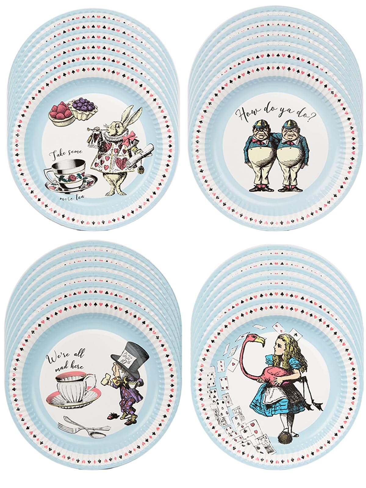 Talking Tables Decoración de Fiesta Alicia en el País de las Maravillas | Para 16 invitados, , platos, servilletas, tazas, mantel
