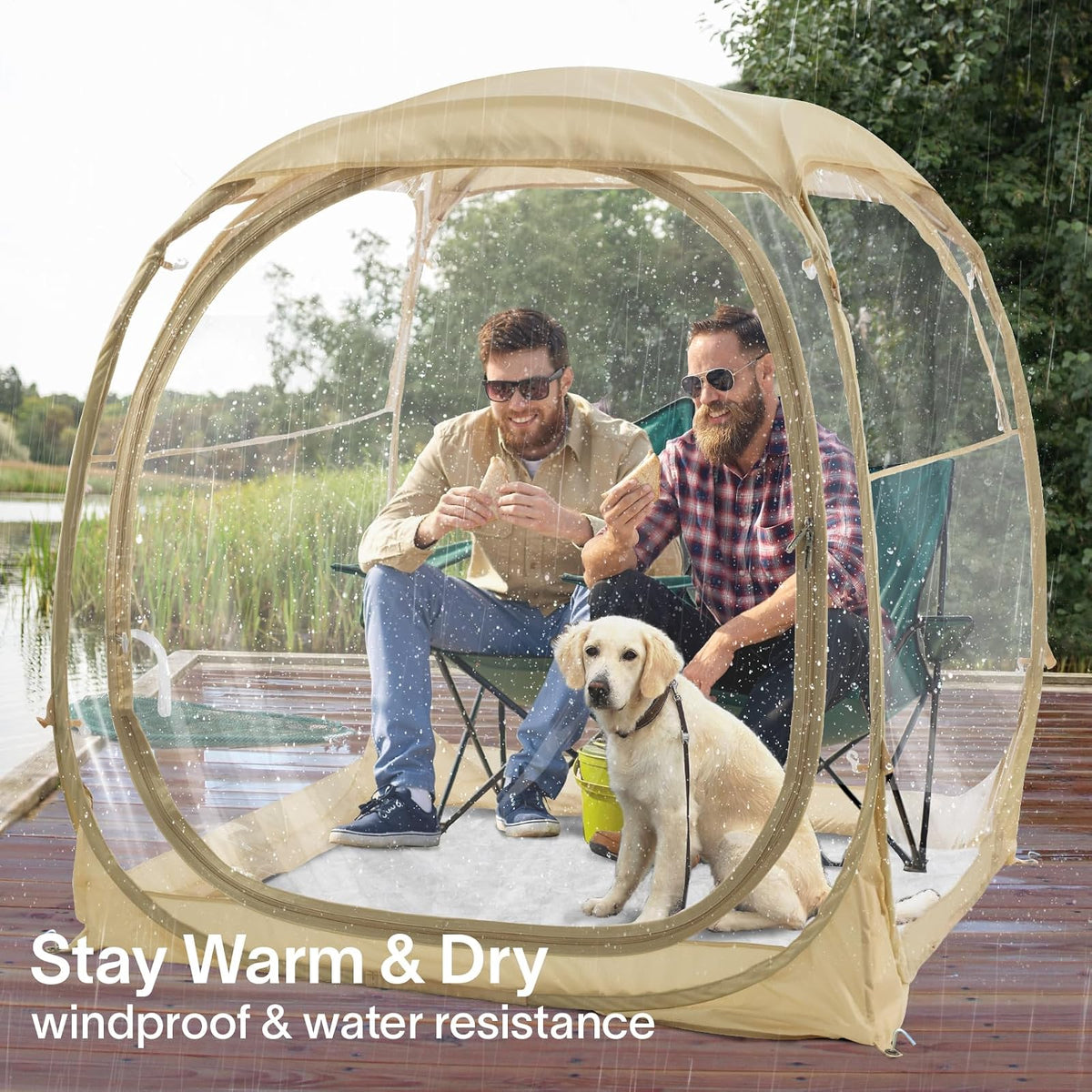 EighteenTek Pod - Tienda de campaña deportiva para todo tipo de clima con suelo sellado, refugio instantáneo para tienda de campaña - Tienda de campaña de lluvia para camping, refugio solar, pendiente