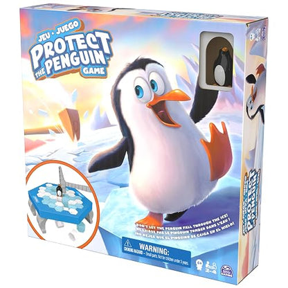 Spin Master Games, Protege al Pingüino - Juego de Estrategia y Suerte para niños, Juegos de Mesa para preescolares, diversión Familiar para 2 a 4 Jugadores, Edades a Partir de 4 años