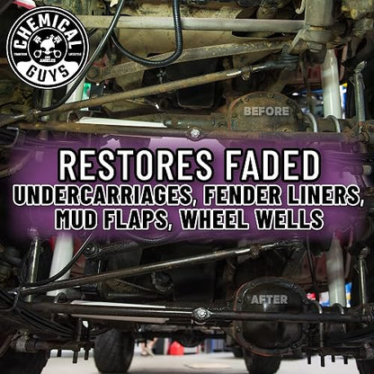 Chemical Guys Bare Bones Premium Spray Brillo Oscuro para Bajos, neumáticos y molduras, Seguro para Automóviles, Camiones, Motocicletas, vehículos recreativos y más, 3,79 L