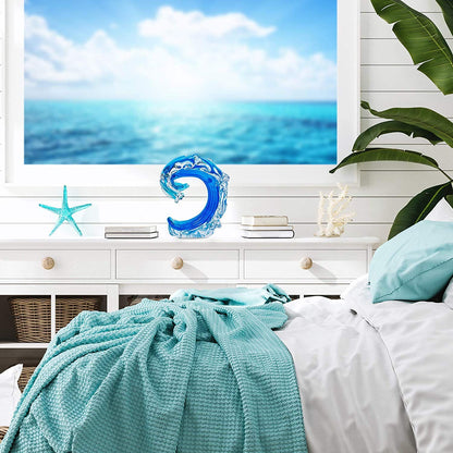 Beachcombers - Mesa con ruedas para decoración náutica, color azul