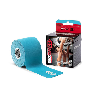 RockTape Go Cinta Adhesiva para Kinesiología, Precortada - Estándar - Azul