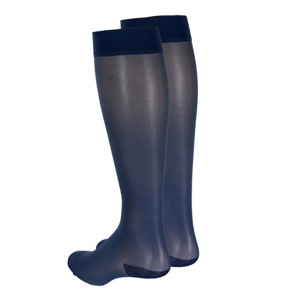 Truform Sheer Compression Stockings, 15-20 Mmhg, Women's Knee High Length, Denier (Blue) Medical Support Hose Mujeres, Azul, Large