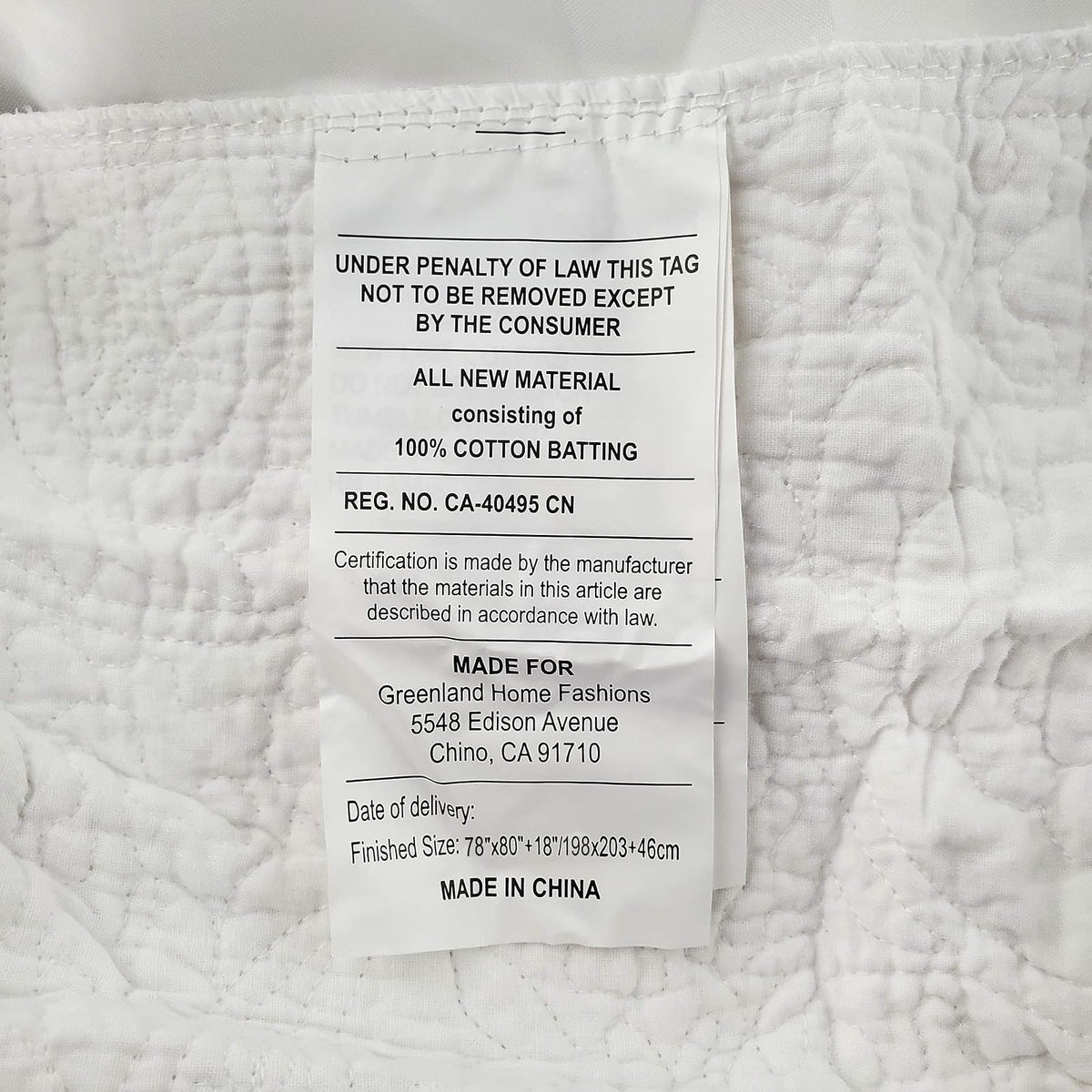 Greenland Home Paisley Quilted Bed Skirt, Ivory, King