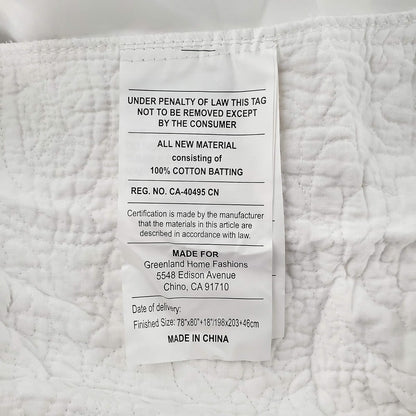 Greenland Home Paisley Quilted Bed Skirt, Ivory, King