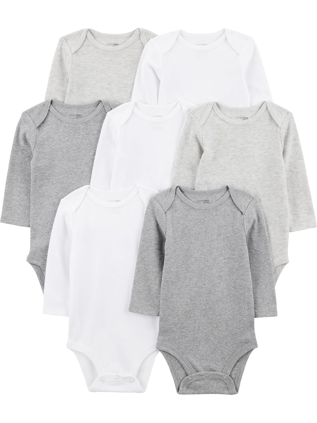 Simple Joys by Carter's 7-pack Long Sleeve Bodysuit Body Unisex bebé