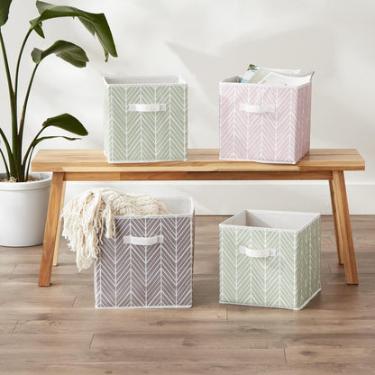 DII cajas de almacenamiento de tela para guardería, oficinas, y organización del hogar, Gris, 13" Large - Set of 2, 1, 1