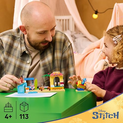 LEGO | Disney Diversión en la Playa con Lilo y Stitch – Set de Construcción de Juguetes – Juego Imaginativo con los Personajes Disney Lilo y Stitch – Desde 4 Años – 43280