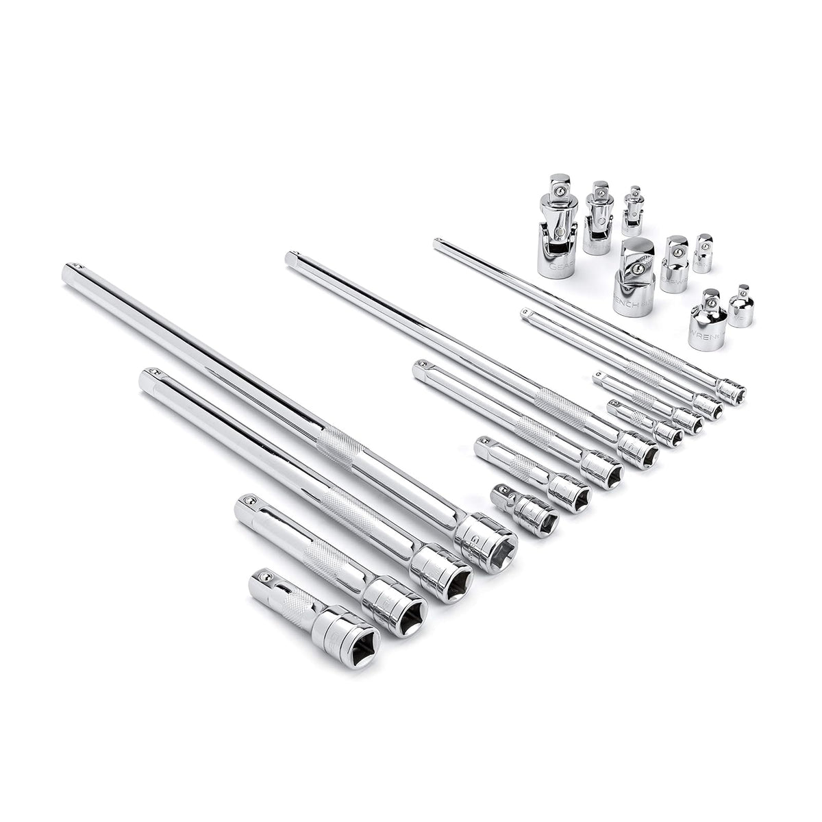 GEARWRENCH 81315A-07 - Extensión de unidad de 20 piezas de 1/4", 3/8", 1/2", conjunto de juntas universales y adaptadores
