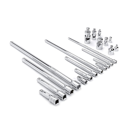 GEARWRENCH 81315A-07 - Extensión de unidad de 20 piezas de 1/4", 3/8", 1/2", conjunto de juntas universales y adaptadores