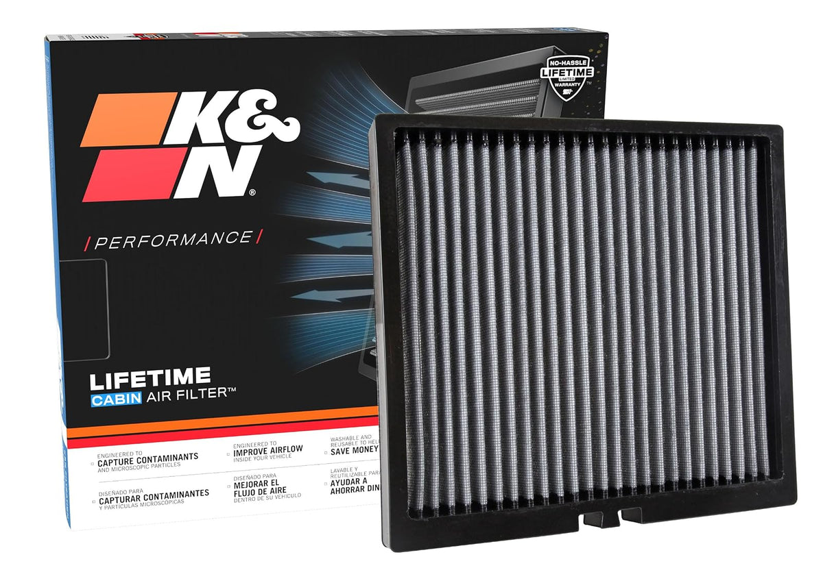 K&N Filtro de Aire de Cabina Premium, Lavable y Reutilizable - VF2047
