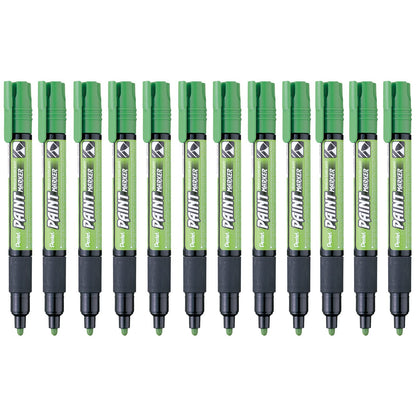 Pentel Marcador Permanente Uso Industrial Caja 12 Piezas - Verde Manzana