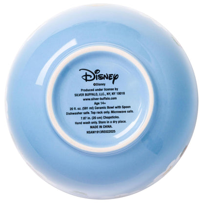 Silver Buffalo Alicia in Wonderland Wildflower Character Toss 20 onzas de cerámica Ramen Bowl con palillos y cuchara
