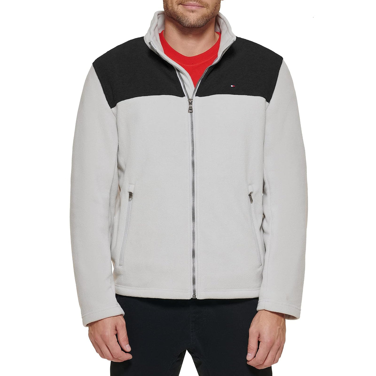 Tommy Hilfiger - chamarra de forro polar clásica con cierre frontal para hombre