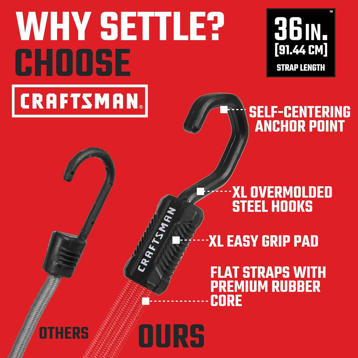 Craftsman Kit de Amarre de 10 Piezas Negro/Rojo con Correas de Trinquete y Bolsa 12 Pies x 1 Pulgada CMXAZBS777