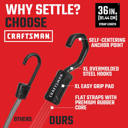 Craftsman Kit de Amarre de 10 Piezas Negro/Rojo con Correas de Trinquete y Bolsa 12 Pies x 1 Pulgada CMXAZBS777