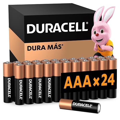 Duracell Pilas Alcalinas AAA, Paquete de 24 Baterías 1.5V, Larga Duración