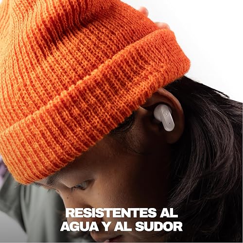 Skullcandy Dime 3 Auriculares In-Ear Inalámbricos, 20 h de Autonomía, Micrófono, Compatibles con iPhone Android y Dispositivos Bluetooth, Blanco