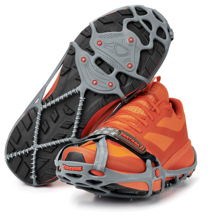 YakTrax Men's Run Traction Cleats - Gris - Rojo - CH