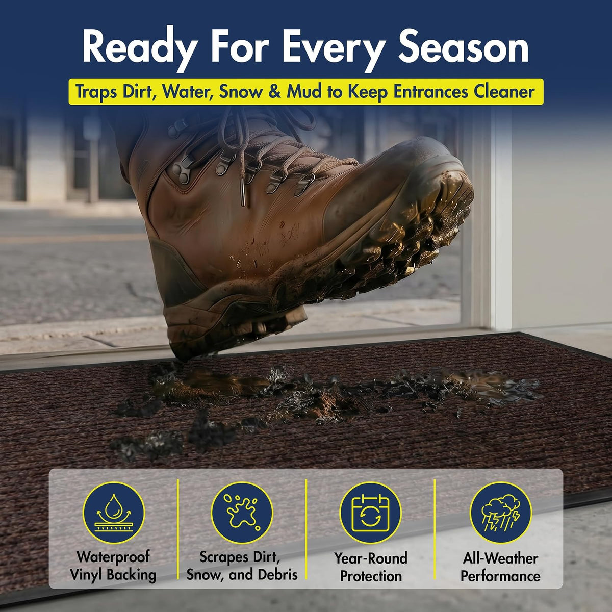 Notrax - 109S0023BR Carpeted Entrance Mat, Brown, 2ft. x 3ft.
