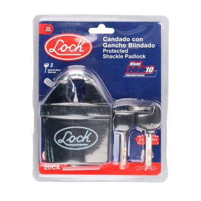 Lock 20CA Candado de Gancho Blindado 65 mm Llave de Disco