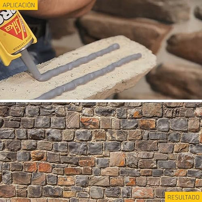 Sika - Adhesivo de Poliuretano SikaBond Ultimate Grab - Adhesivo de Agarre Instantáneo Multiusos - Excelente Adherencia e Impermeable - Uso Interior y Exterior - Impermeable - Gris - Cartucho 300 ml