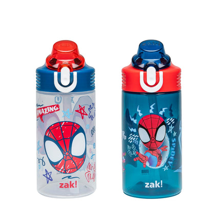 Zak Designs Disney Frozen Set de 2 Botellas de Agua Infantiles - Spidey y sus increíbles amigos