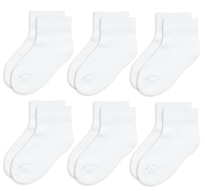 Jefferies Socks Calcetines Deportivos Niños Unisex 6 Unidades Blancos Calcetines Deportivos Sin Costuras (Paquete de 6)