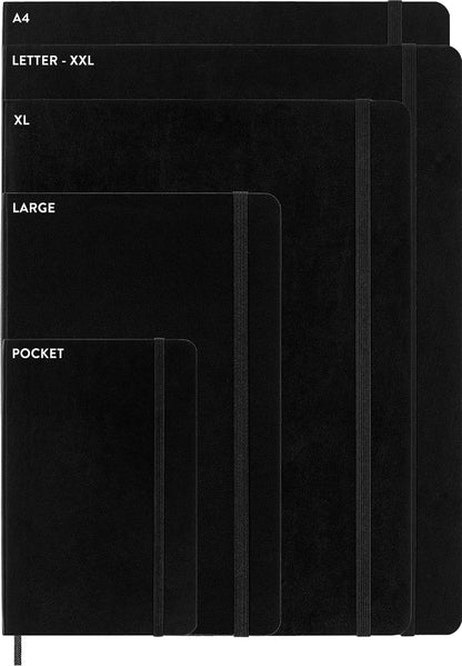 Moleskine - Cuaderno clásico, cubierta suave, XL (7.5 x 9.5 pulgadas), liso/blanco