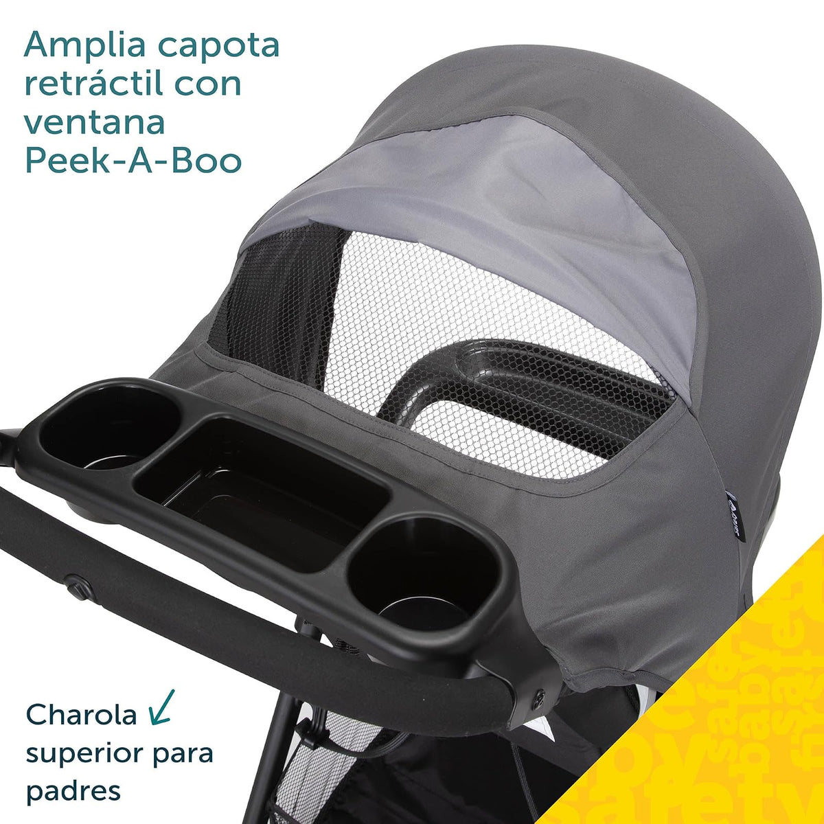 Safety 1st Carriola-Sistema de Viaje Smooth Ride LT Monument Gris, con uso desde recién nacido hasta los 22kg, con Portabebé OnBoard FLX