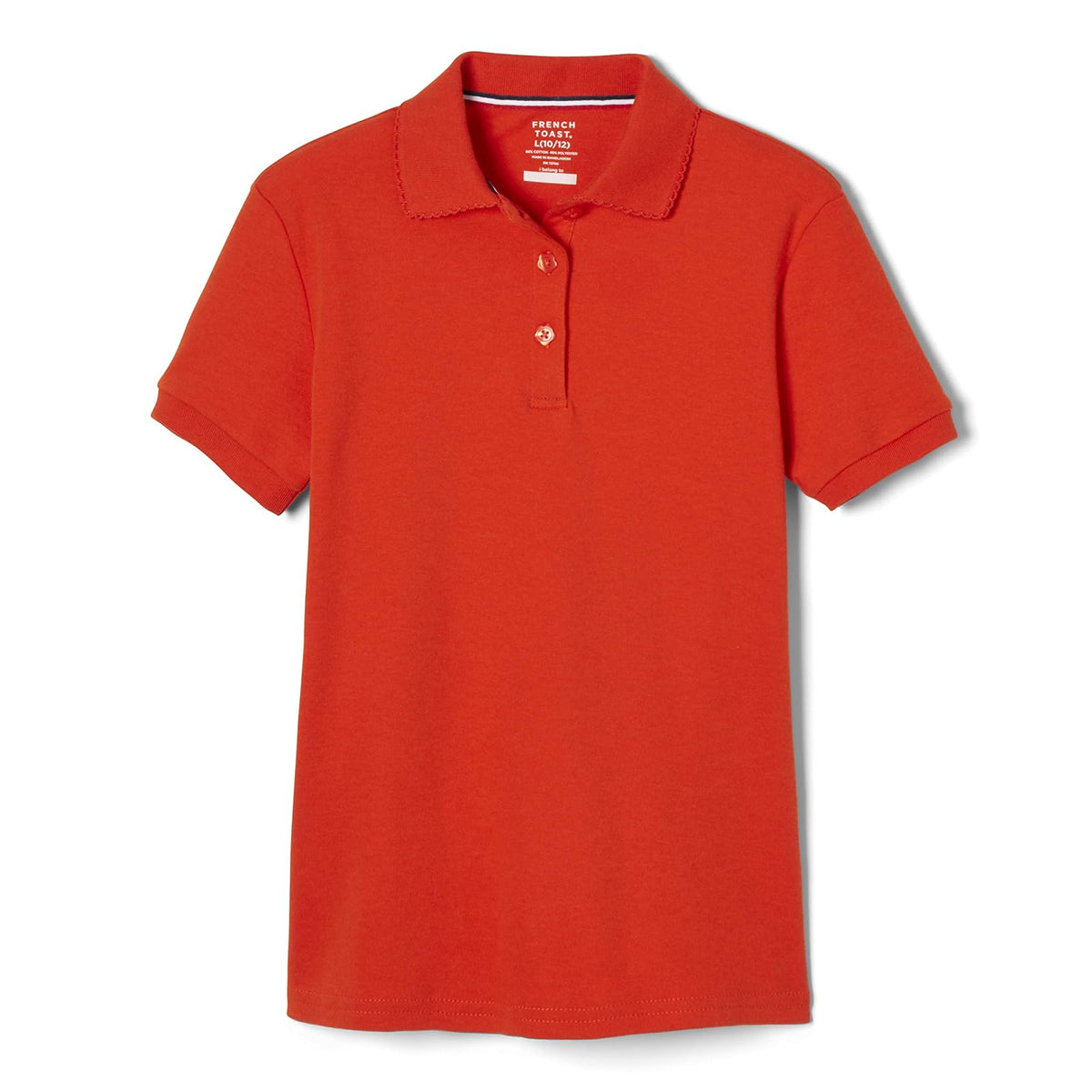 French Toast Girls' Short Sleeve Picot Collar Polo School Uniform Shirt (Standard and Plus)