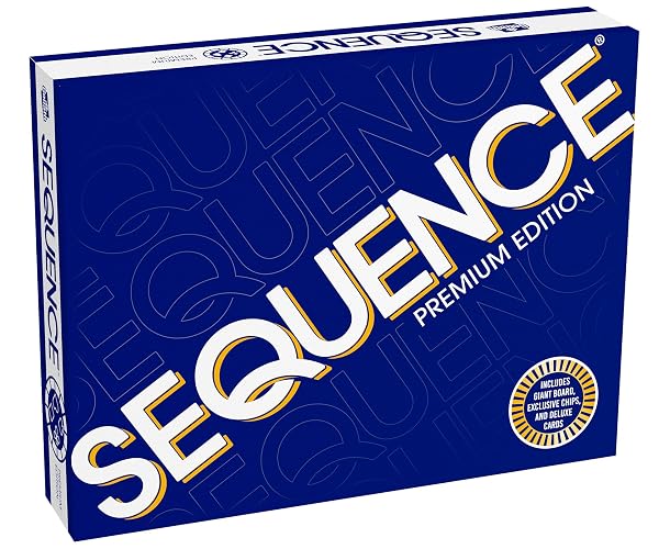 Sequence Premium Edition - Impresionante Juego con Tablero Gigante (20.4 x 26.2 Pulgadas), fichas exclusivas y Tarjetas de Lujo de Goliath, Azul, para Edades de 7 años en adelante