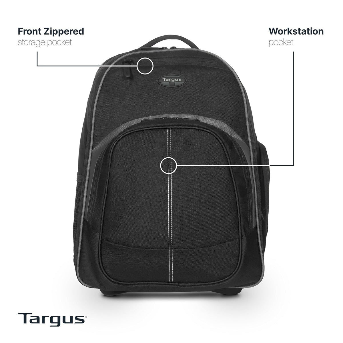 Targus Kompakter Roll-Rucksack für Business, Studenten und Reisen, Pendler, strapazierfähiges Material, Tablet-Tasche, abnehmbare Laptop-Schutzhülle