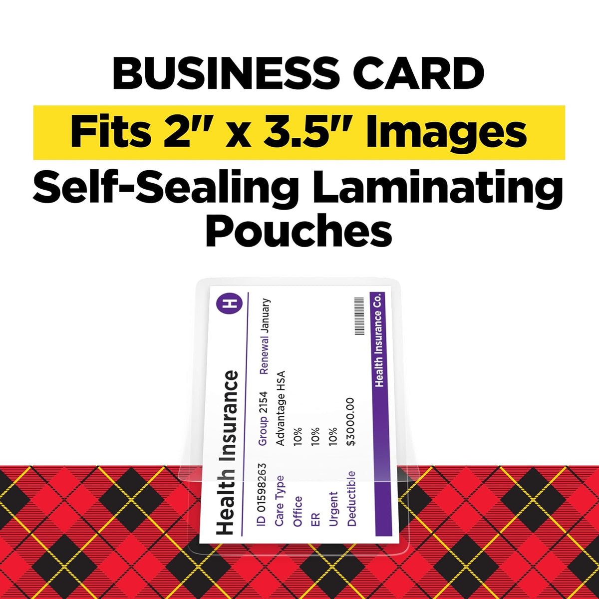 Scotch LS851G Self-Sealing Laminating Pouches, 9.5 mil, 2 7/16 x 3 7/8, Business Card Size (Pack of 25)