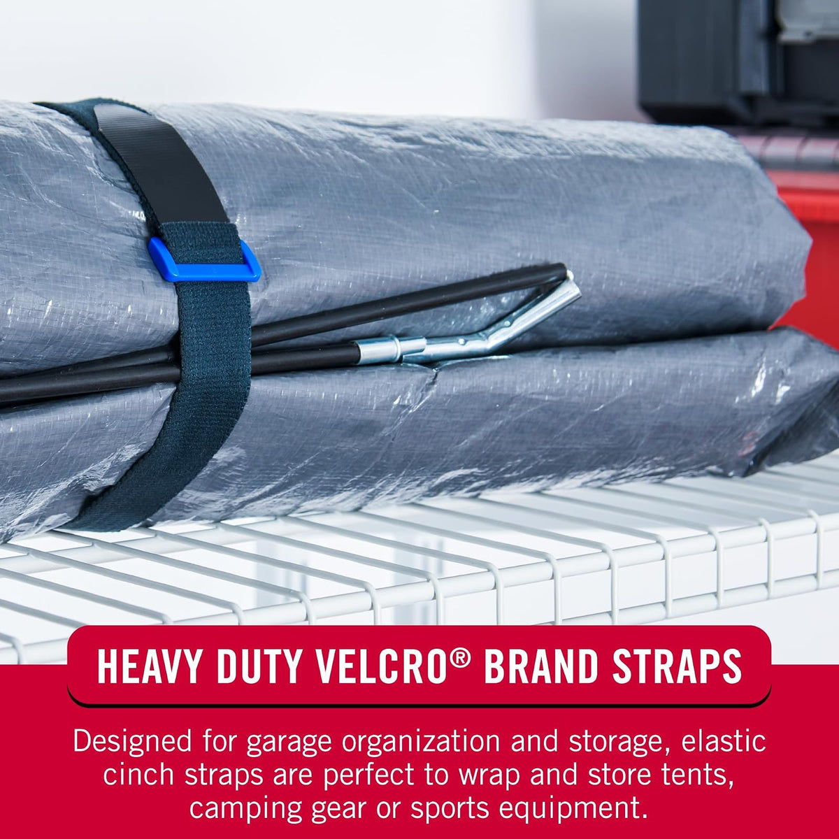 Velcro Brand - Correas elásticas de 30 Pulgadas, Paquete de 4 | Elásticas y Ajustables para un Ajuste cómodo | Sujetar Paraguas al Aire última intervensión, Madera, Lonas, Mantas, Postes, más, cincha