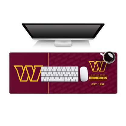YouTheFan Tapete para Escritorio NFL con Logo de tu Equipo - 30.5 x 80 cm - Washington Commanders