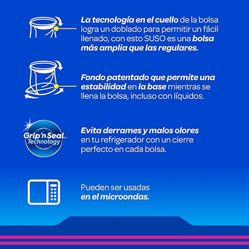 Ziploc Bolsas Reutilizables para Congelar Alimentos, 152 Bolsas de Tamaño Grande.