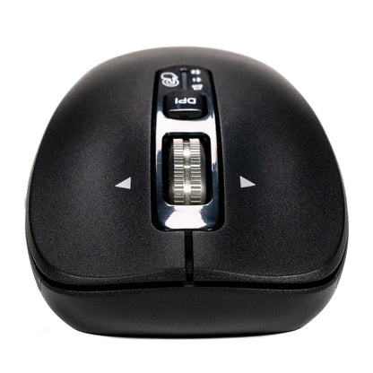 Naceb Technology - Mouse Inalámbrico Ambidiestro con Diseño Ergonómico y Precisión Óptica - Ideal para Oficina, Estudio y Entretenimiento en Color Negro