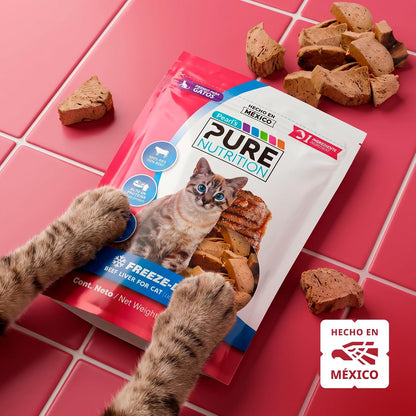 CAMPI, Premios para Gato, Hígado de Res Liofilizado Pearl's Pure Nutrition, 100% Natural, Contienen 63% de Proteína, 100 g