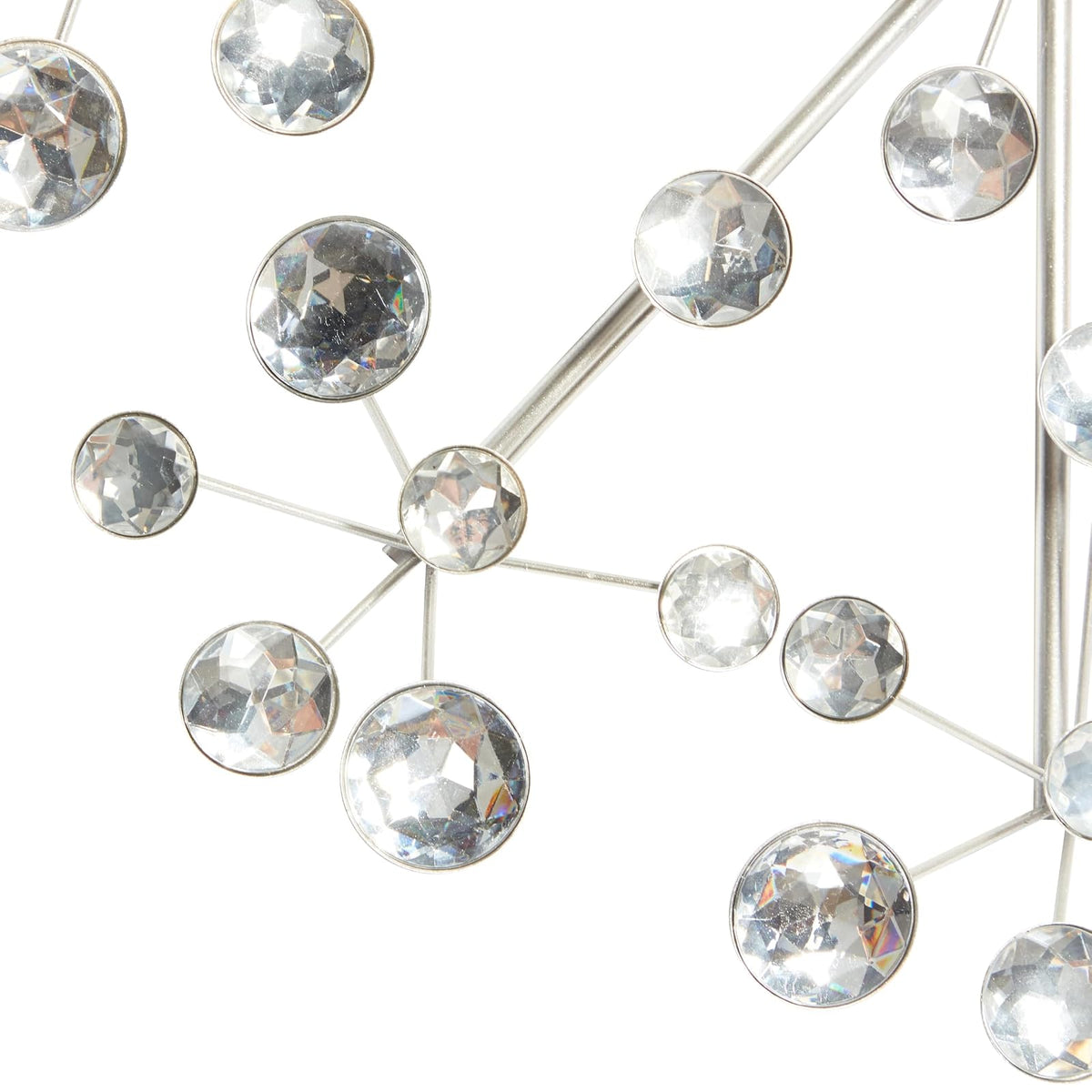 Deco 79 Metal Starburst Home Wall Decor Wall Sculpture with Crystal adorno de pared 16" x 2" x 16", Plata
