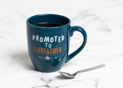 Pearhead Promoted To Godfather - Taza, diseño de padrino, color azul