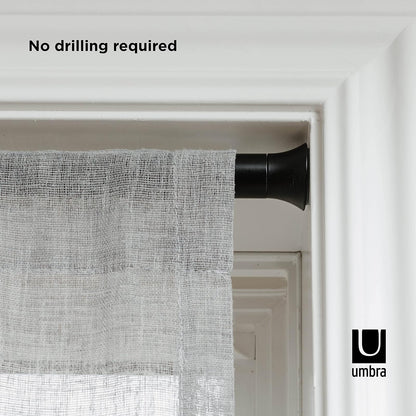 Umbra Chroma 7/8-Inch Drapery Tension Rod for Window, 36 to 54-Inch, Black