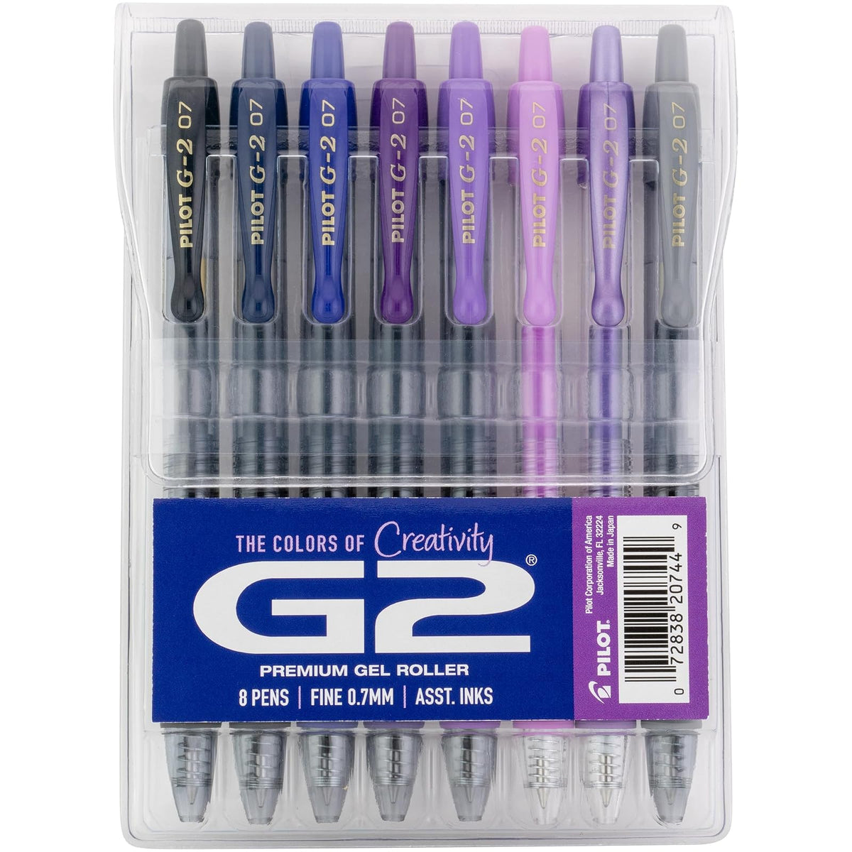 Pilot G2 Boost Bolígrafos de Gel Tonos Azules Punta Fina 0.7 mm Paquete 8 - Rosa (MU39892)