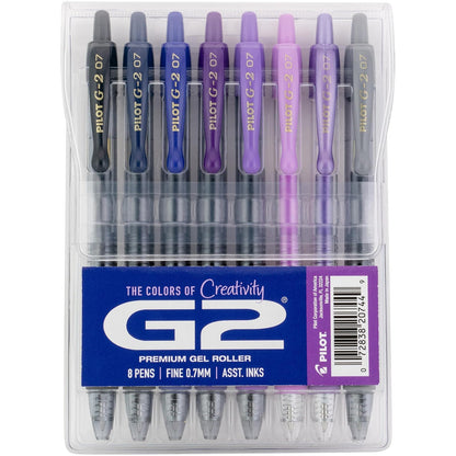 Pilot G2 Boost Bolígrafos de Gel Tonos Azules Punta Fina 0.7 mm Paquete 8 - Rosa (MU39892)